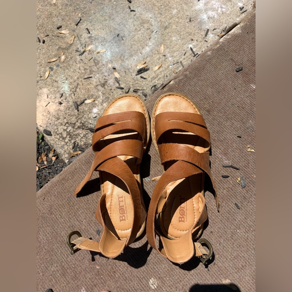 Born hand crafted footwear, Women's Brown Leather Strappy Sandals